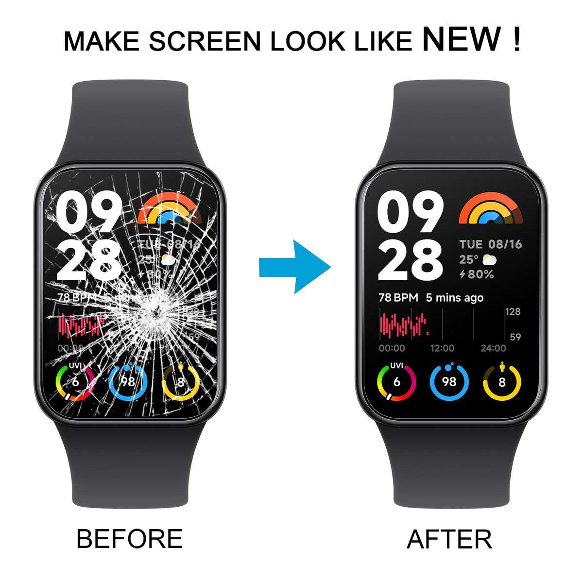 For Xiaomi Mi Band 8 Pro Original Front Screen Outer Glass Lens