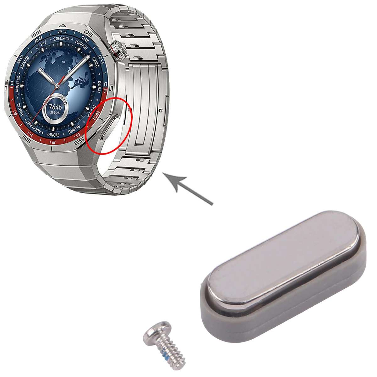 For Huawei Watch GT 5 Pro 46mm Original Watch Lower Side Button (Black)