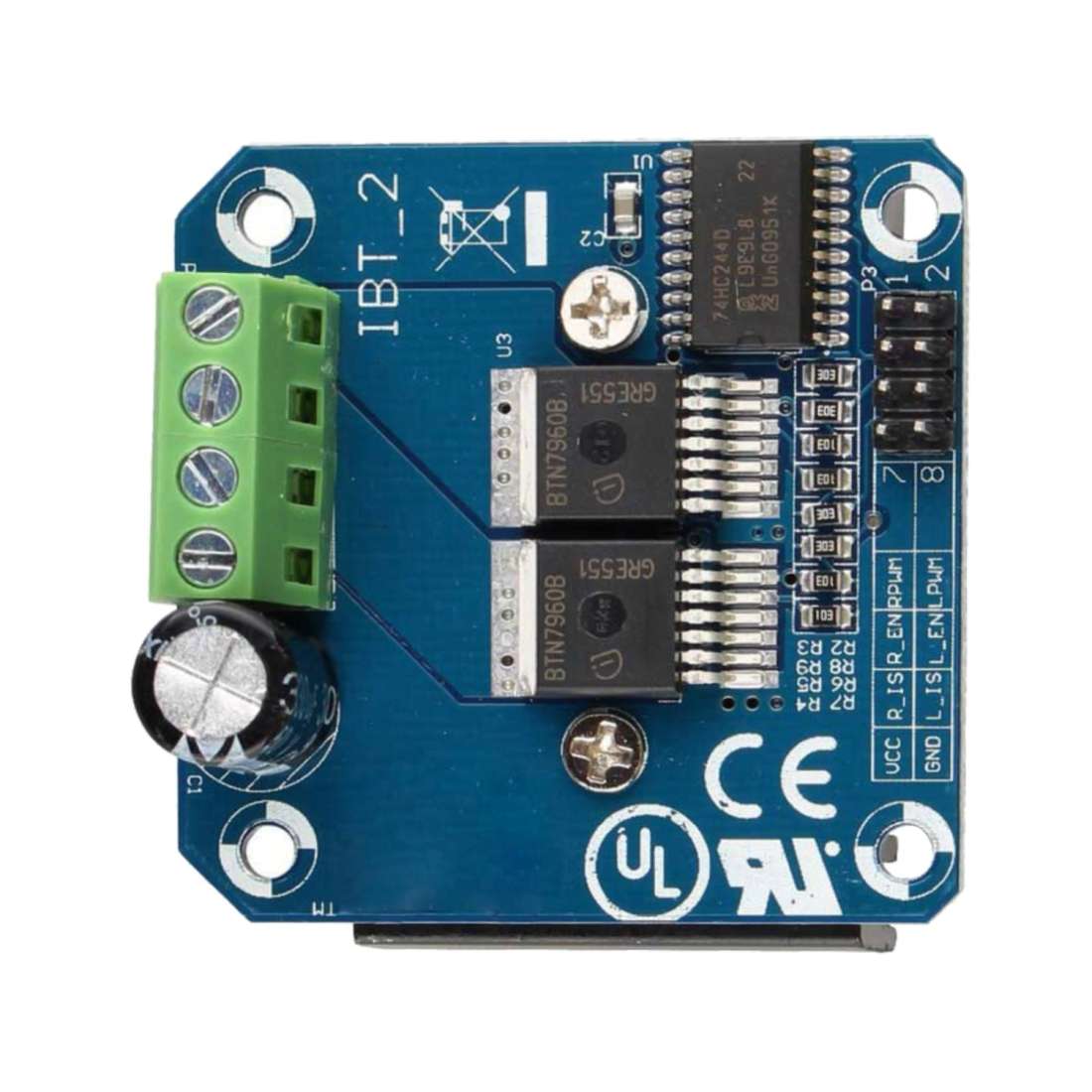 LDTR-WG0247 H-Bridge PWM Semiconductor Double BTS7960B DC 43A Stepper Motor Driver (Blue)