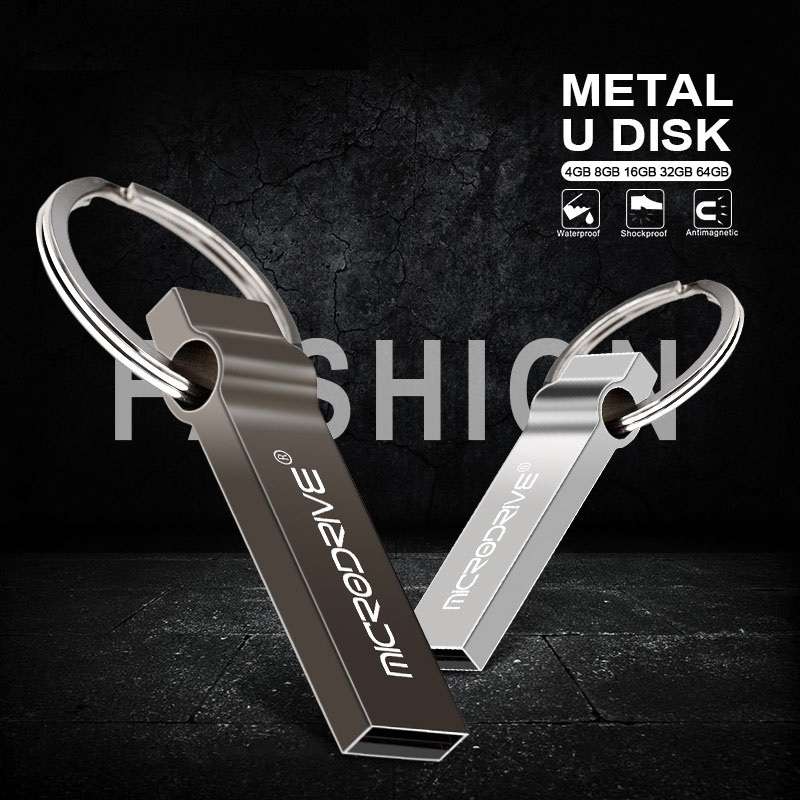 MicroDrive 4GB USB 2.0 Metal Keychain U Disk (Grey)