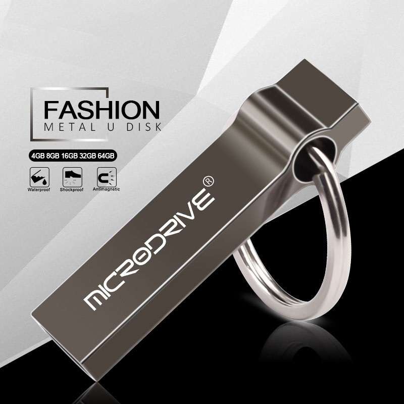 MicroDrive 64GB USB 2.0 Metal Keychain U Disk (Grey)
