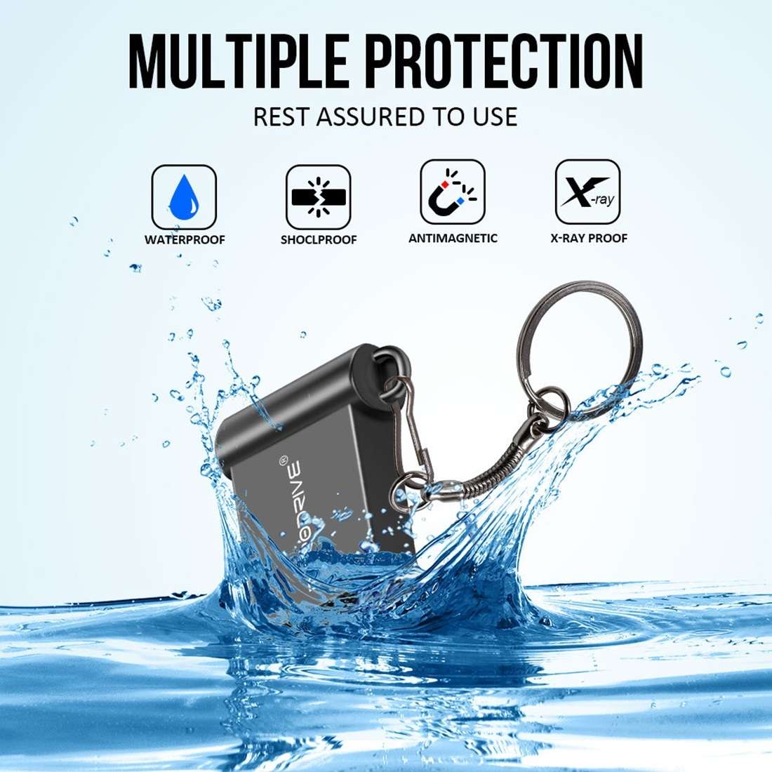 MicroDrive 8GB USB 2.0 Metal Mini USB Flash Drives U Disk (Gold)