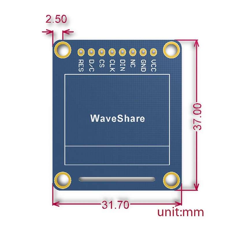 Waveshare 0.95 inch RGB OLED (B), SPI interface, Straight Vertical Pinheader