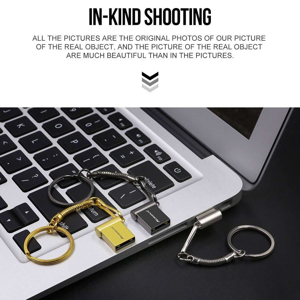 MiCRODATA 64GB USB 2.0 Computer Car Two-use Mini U Disk (Gold)