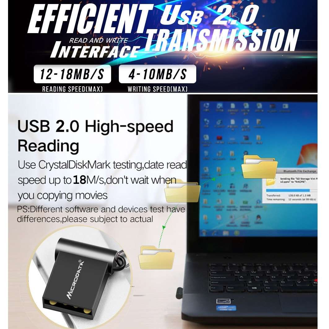 MiCRODATA 64GB USB 2.0 Computer Car Two-use Mini U Disk (Gold)