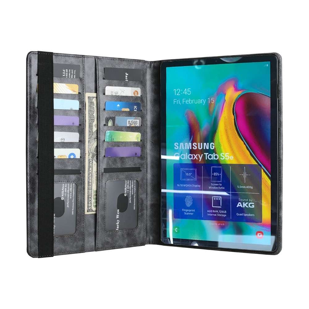 Crazy Horse Texture Horizontal Flip Leather Case for Galaxy Tab S 5E 10.5 / T720 / T725 ... (Grey)