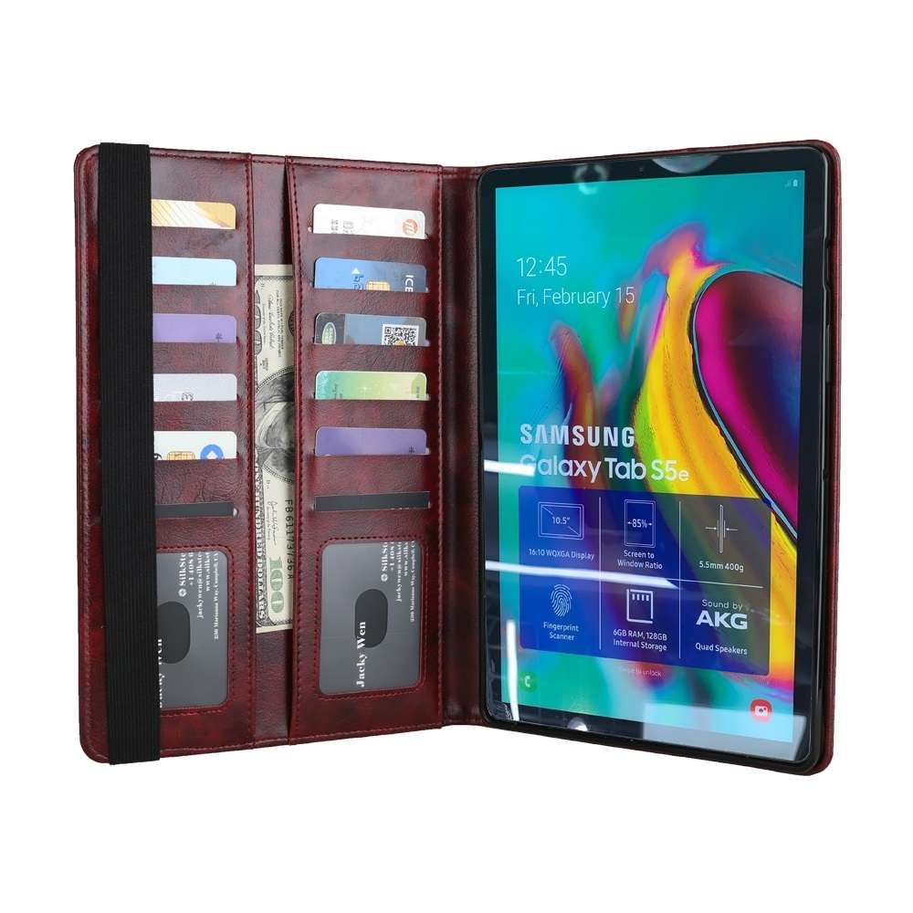 Crazy Horse Texture Horizontal Flip Leather Case for Galaxy Tab S 5E 10.5 / T720 ... (Wine Red)