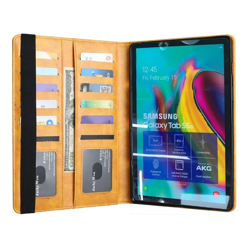 Crazy Horse Texture Horizontal Flip Leather Case for Galaxy Tab S 5E 10.5 / T720 / T7 ... (Yellow)
