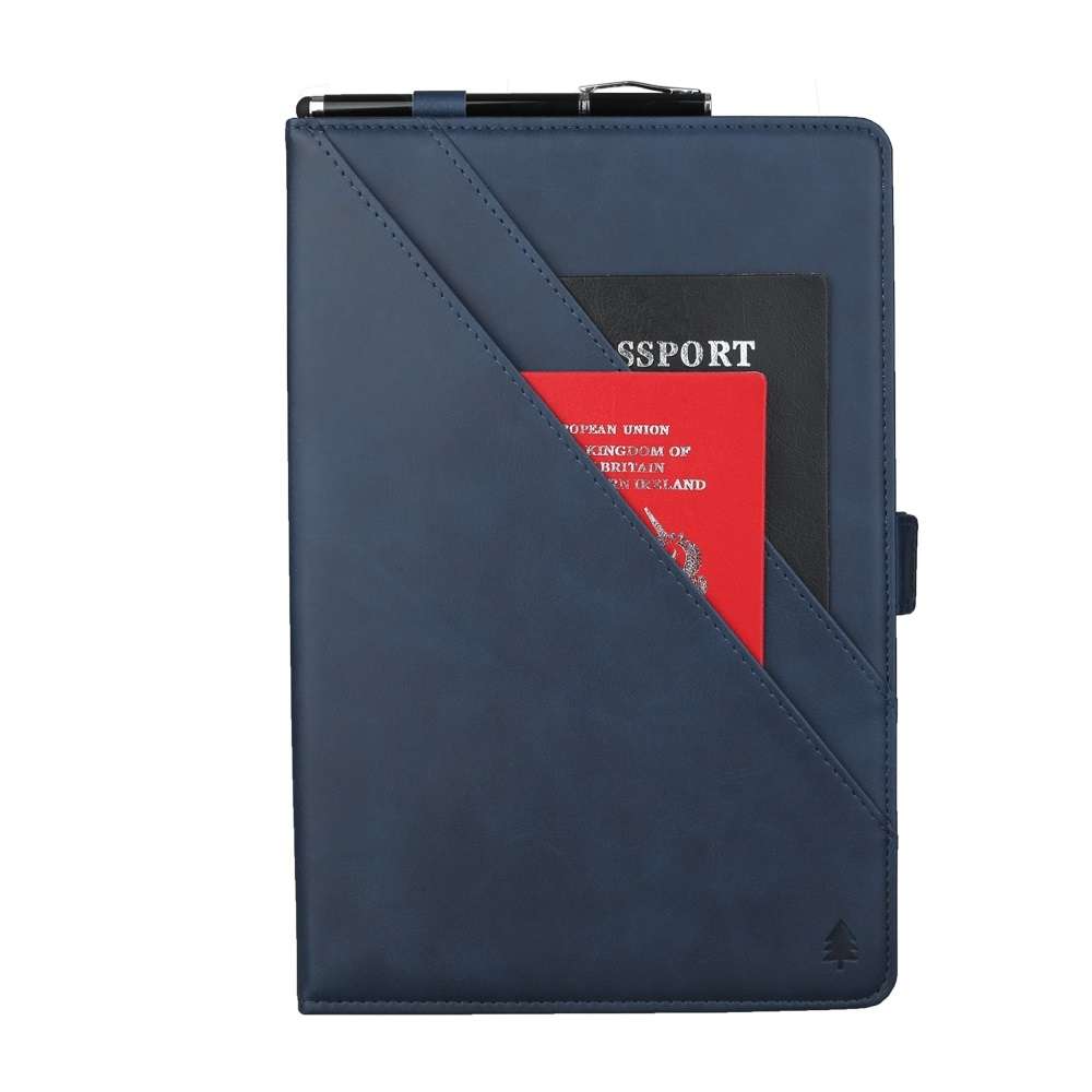 Horizontal Flip Double Bracket Leather Case for Galaxy Tab S 5E 10.5 / T720 / T725, wit ... (Blue)