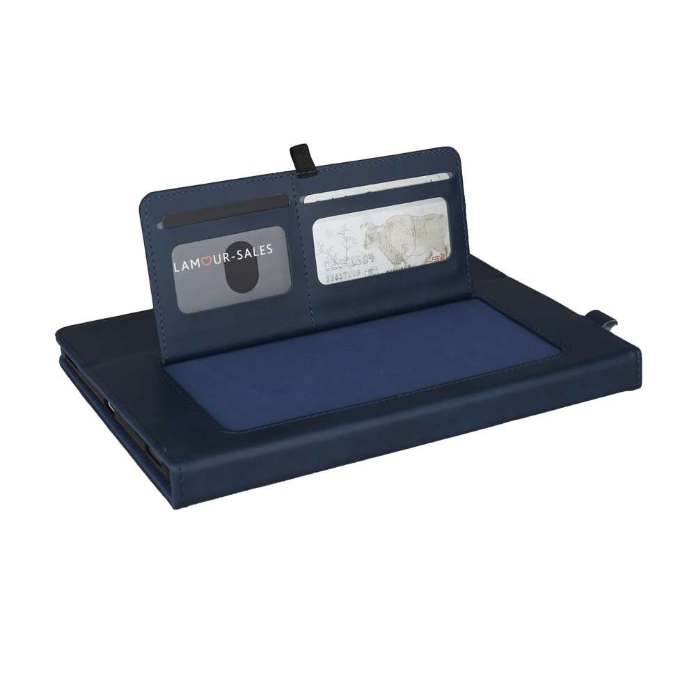 Horizontal Flip Double Bracket Leather Case for Galaxy Tab S 5E 10.5 / T720 / T725, wit ... (Blue)