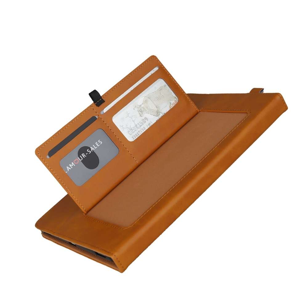 Horizontal Flip Double Bracket Leather Case for Galaxy Tab S 5E 10.5 / T720 / T7 ... (Light Brown)