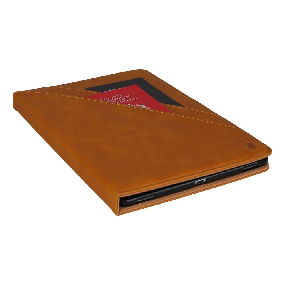 Horizontal Flip Double Bracket Leather Case for Galaxy Tab S 5E 10.5 / T720 / T7 ... (Light Brown)