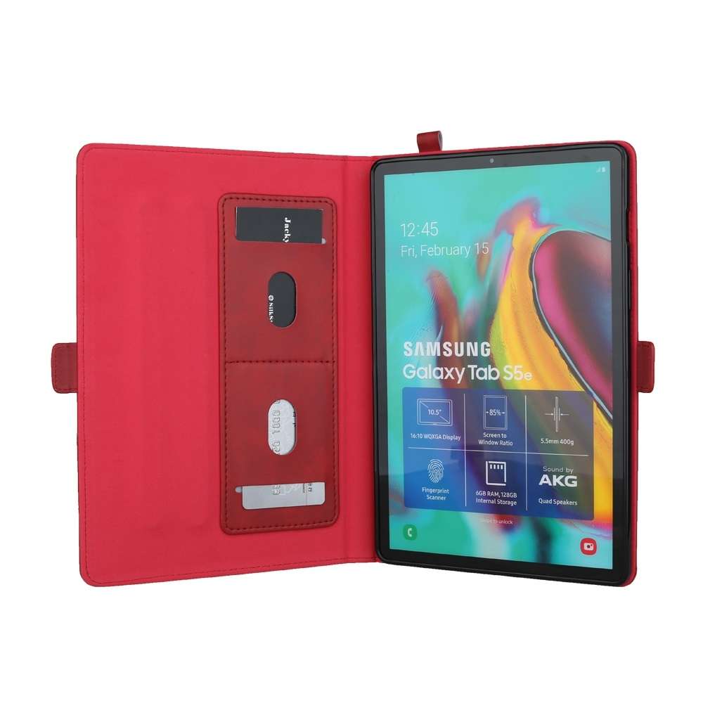 Horizontal Flip Double Bracket Leather Case for Galaxy Tab S 5E 10.5 / T720 / T725, with ... (Red)