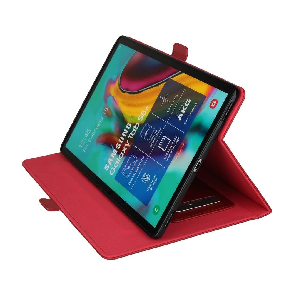 Horizontal Flip Double Bracket Leather Case for Galaxy Tab S 5E 10.5 / T720 / T725, with ... (Red)