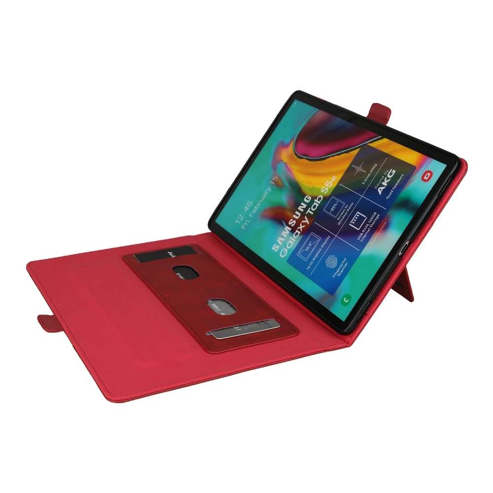 Horizontal Flip Double Bracket Leather Case for Galaxy Tab S 5E 10.5 / T720 / T725, with ... (Red)