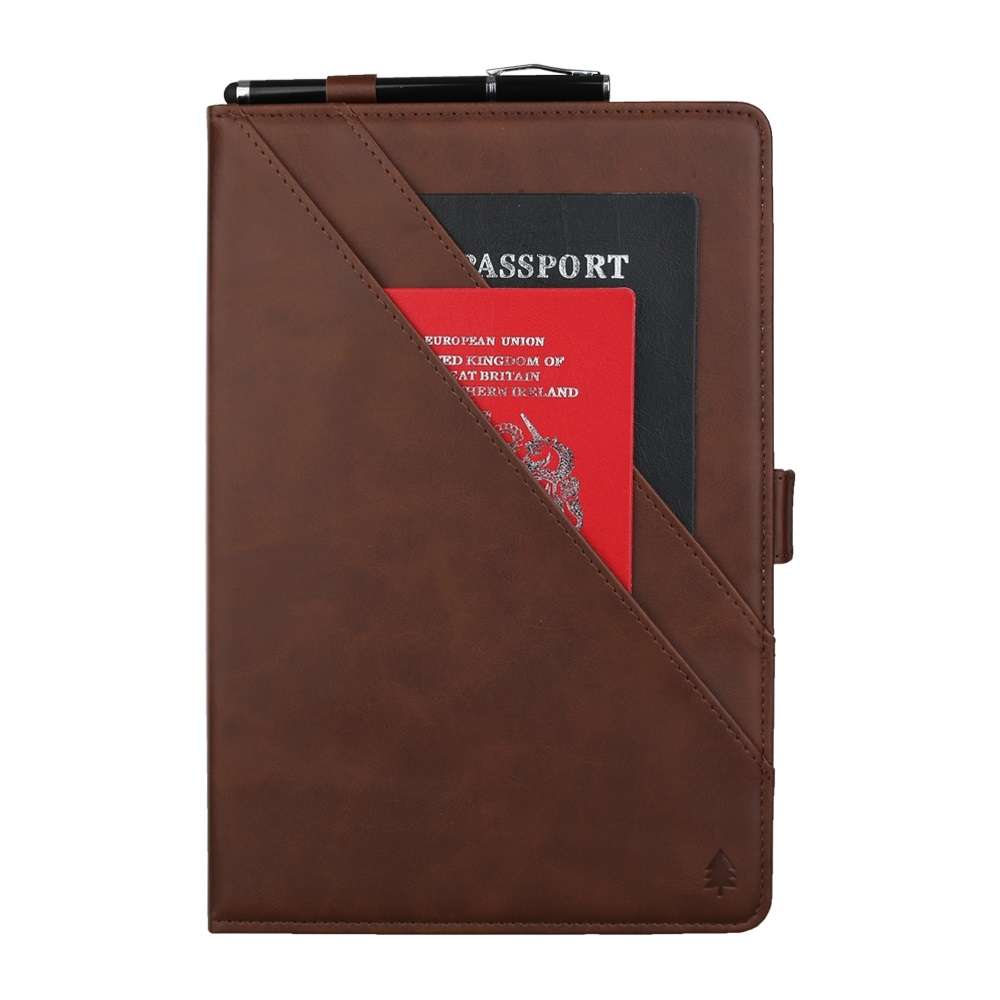 Horizontal Flip Double Bracket Leather Case for Galaxy Tab S 5E 10.5 / T720 / T72 ... (Dark Brown)