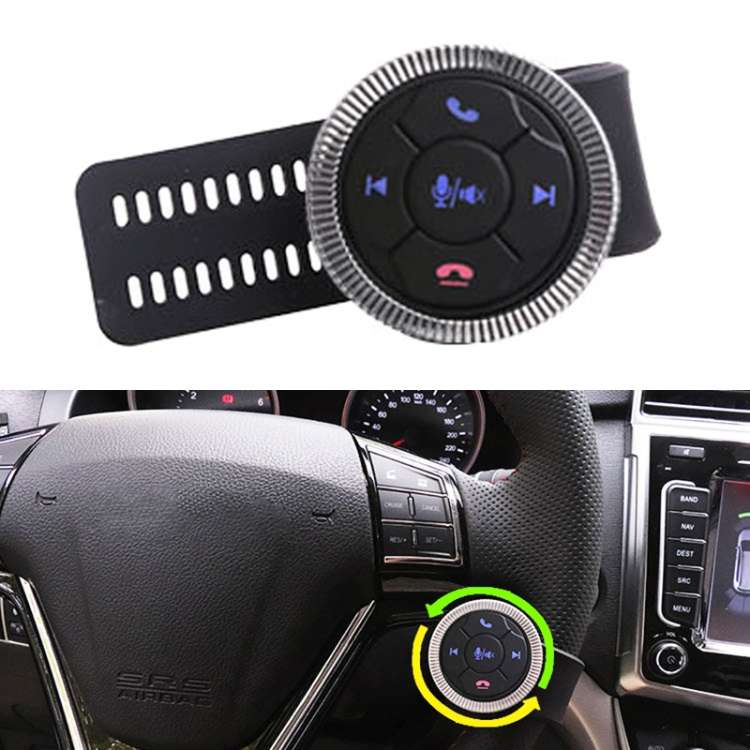 Universal Strap Shape Steering Wheel Remote Control Car Multimedia Wireless Button Remote Control (S