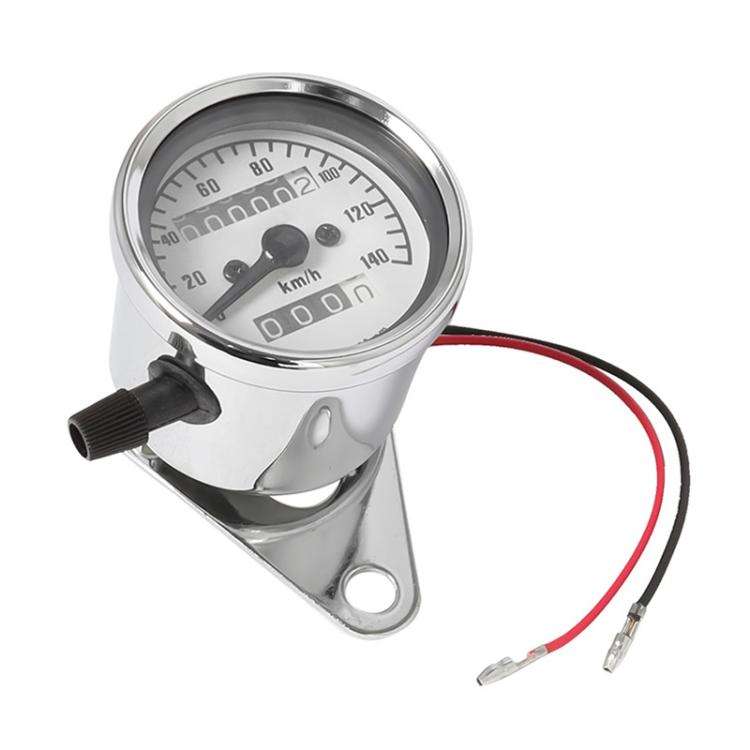 Motorcycle Retro Modified Odometer Speedometer Kilometer (Silver)