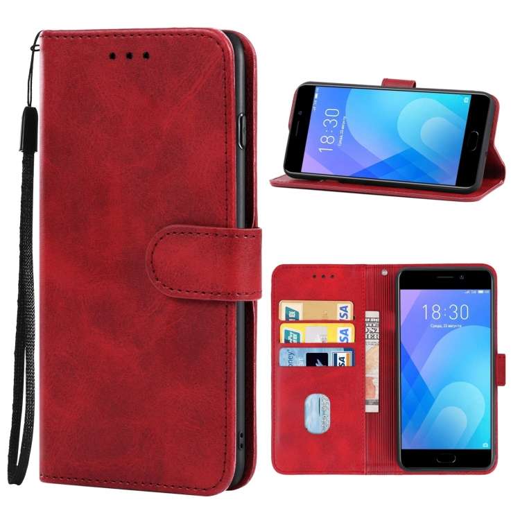 Leather Phone Case For Meizu M6 Note(Red)