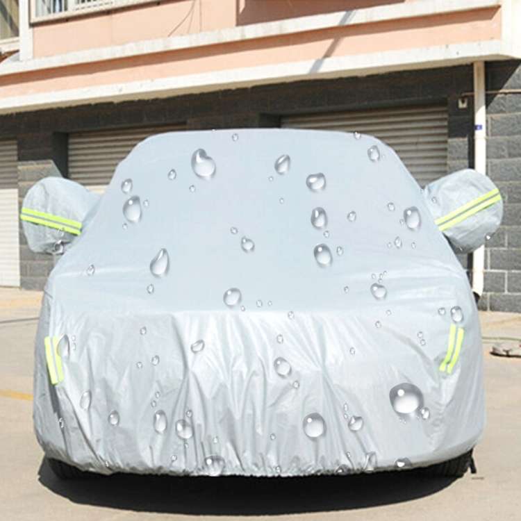 PEVA Anti-Dust Waterproof Sunproof Sedan Car Cover with Warning Strips, Fits Cars up to 4.9m(191 inc