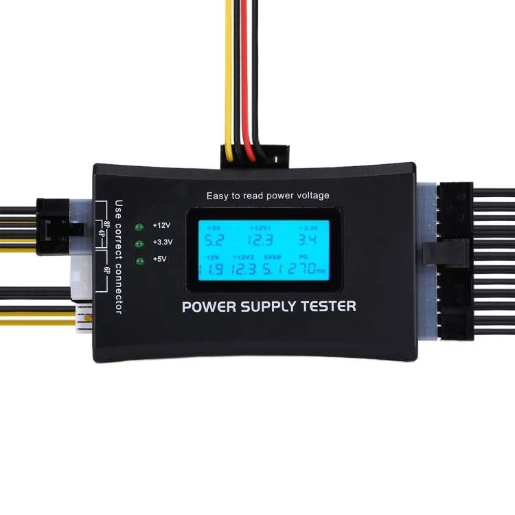 Digital LCD Display PC Computer 20/24 Pin Power Supply Tester Checker Power Measuring Diagnostic Tes