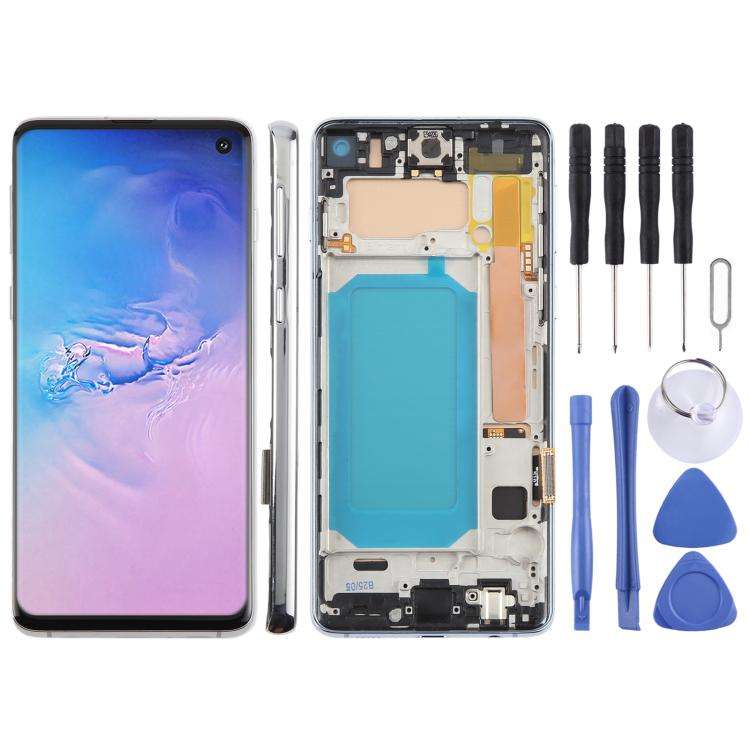TFT LCD Screen For Samsung Galaxy S10 SM-G973 Digitizer Full Assembly with Frame,Not Supporting Fin