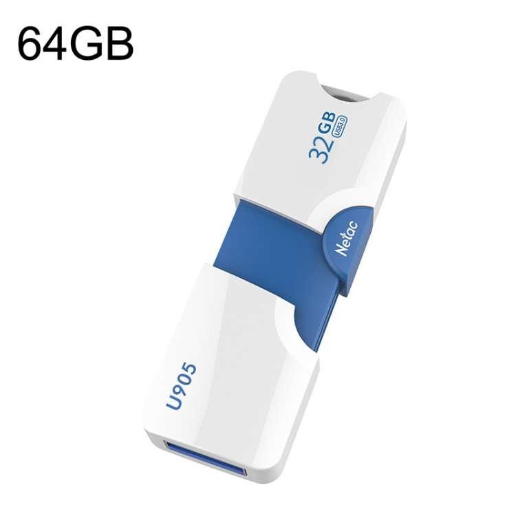 Netac U905 High Speed USB3.0 Retractable Car Music Computer USB Flash Drive, Capacity: 64GB