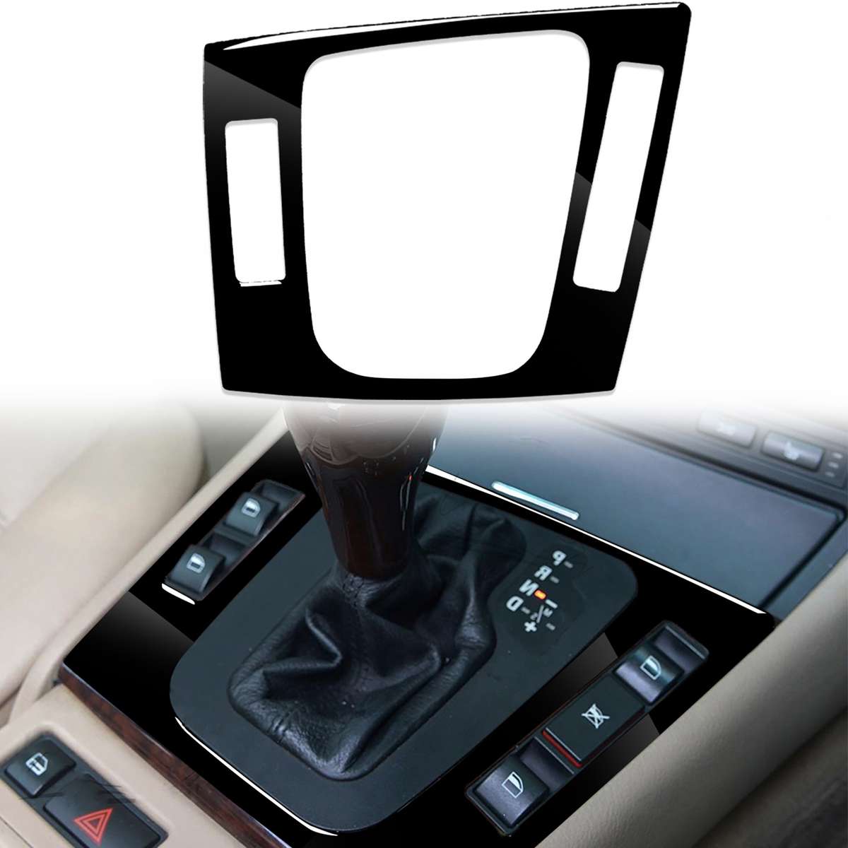 Car Right Drive Central Control Panel Decorative Sticker for BMW Series 3 E46 1998-2005(Black)