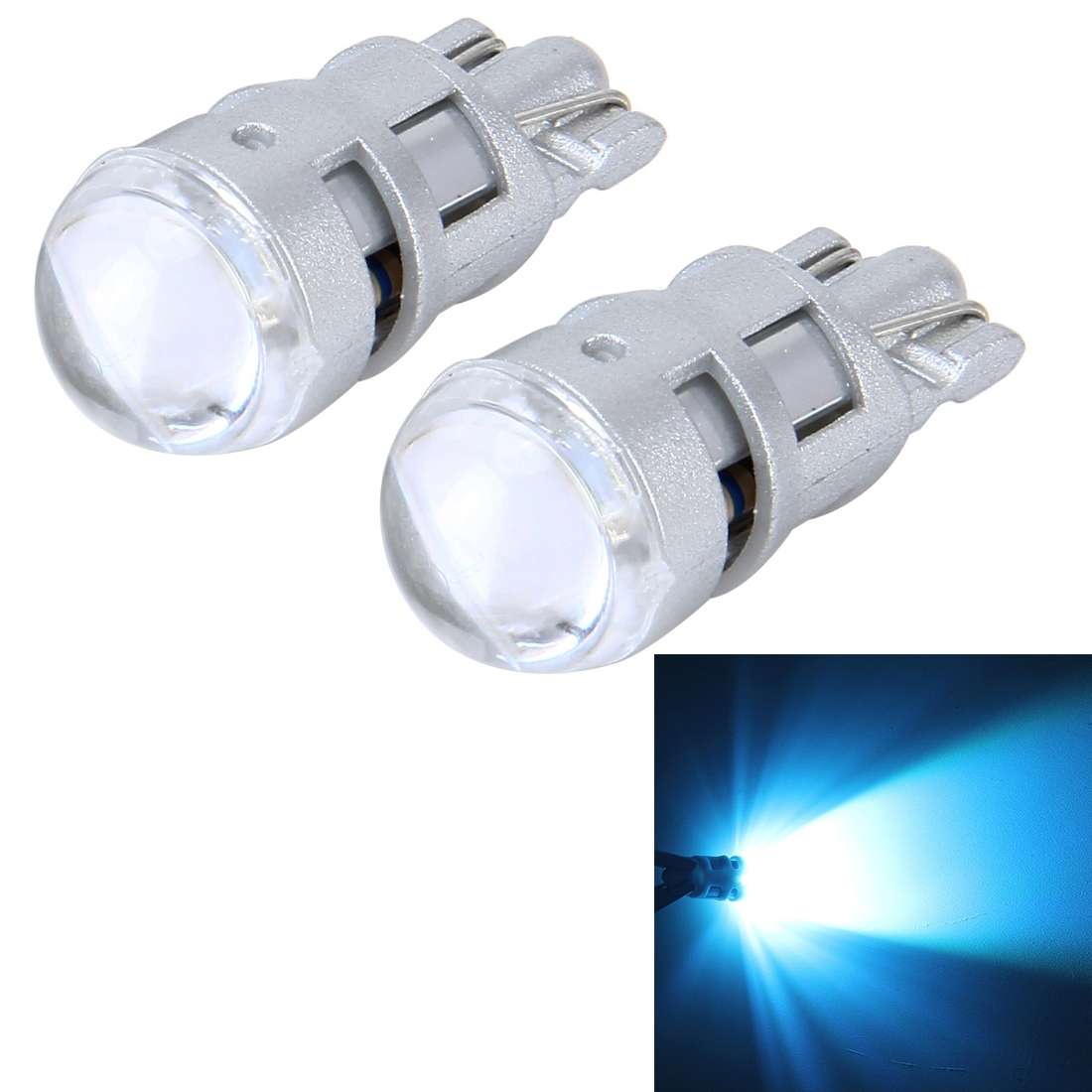 10 PCS T10 1W 50LM Car Clearance Light with SMD-3030 Lamp, DC 12V(Blue Light)