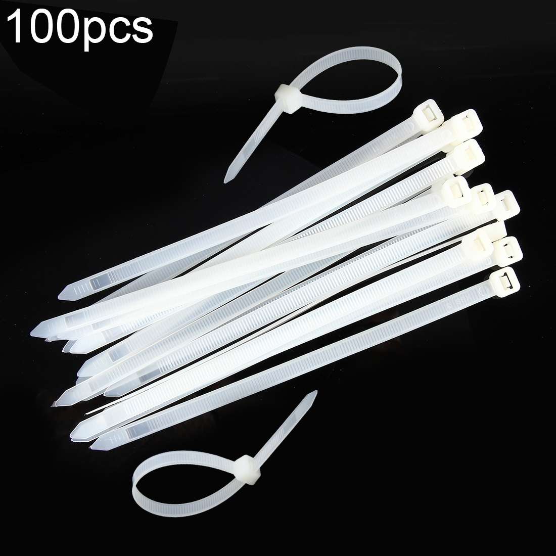 100pcs /Pack 8mm*200mm Nylon Cable Ties(Black)