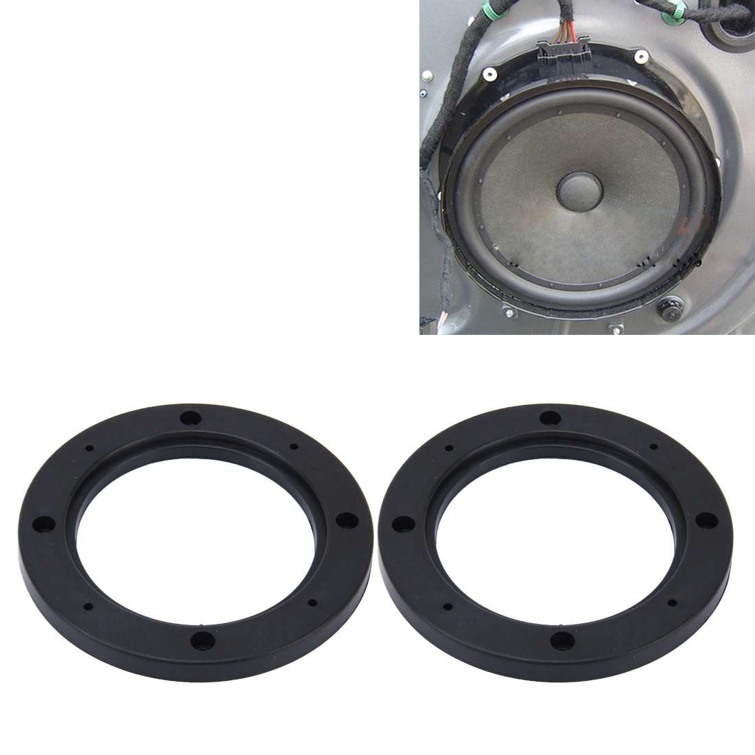 2 PCS 5 inch Car Auto ABS Loudspeaker Base Protection Hollow Cover Holder Mat, Inner Diameter:
