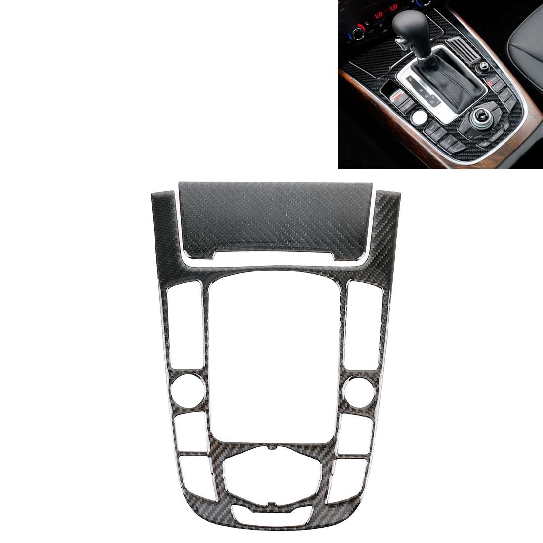 2 PCS Car Carbon Fiber Gear Panel Decorative Sticker for Audi A4L / A5 / Q5 2009-2016