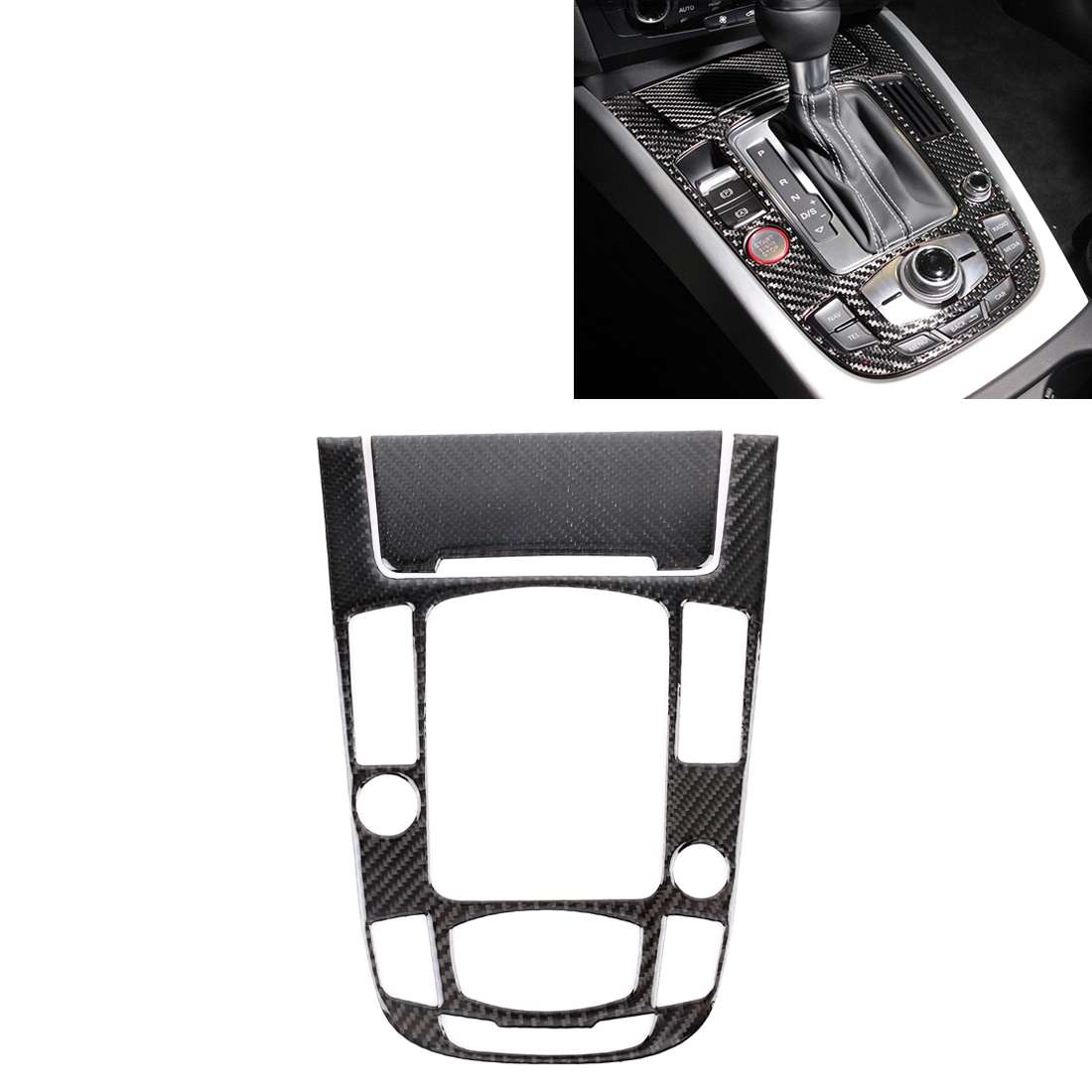 2 PCS Car Carbon Fiber Gear Panel Decorative Sticker for Audi A4L / A5 / Q5 2009-2016
