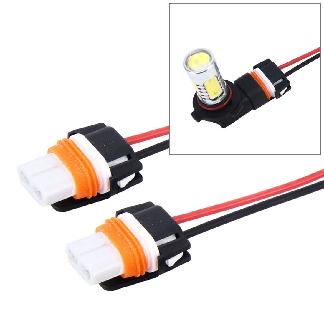 2 PCS 7443 Car Auto LED Bulb Socket Holder (No Including Light)