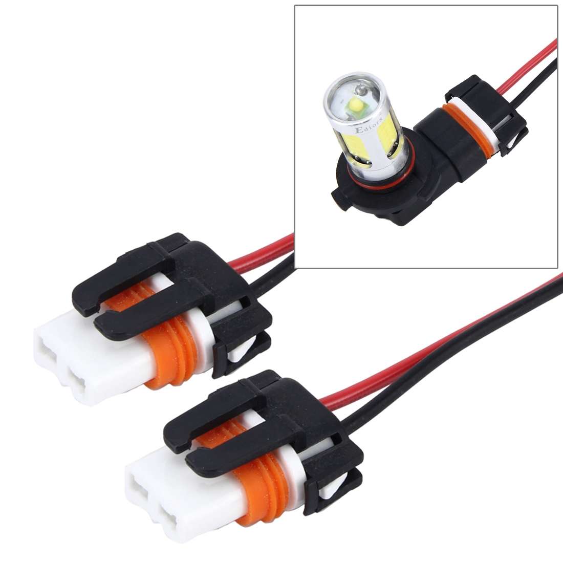 2 PCS 7443 Car Auto LED Bulb Socket Holder (No Including Light)