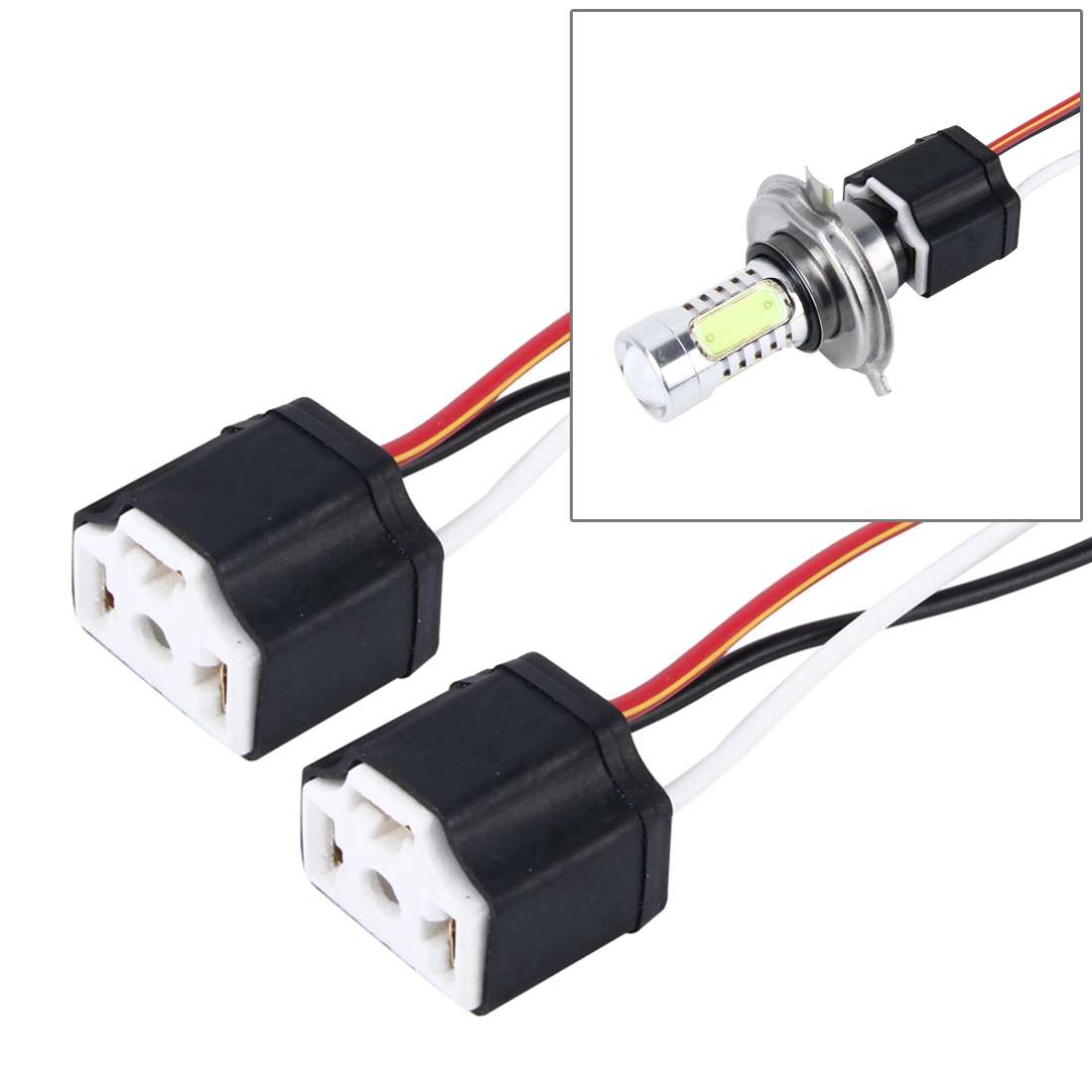 2 PCS 7443 Car Auto LED Bulb Socket Holder (No Including Light)