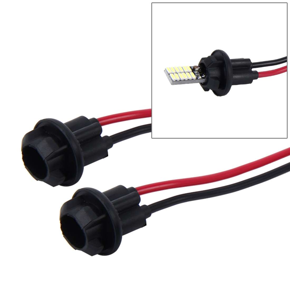 2 PCS 7443 Car Auto LED Bulb Socket Holder (No Including Light)