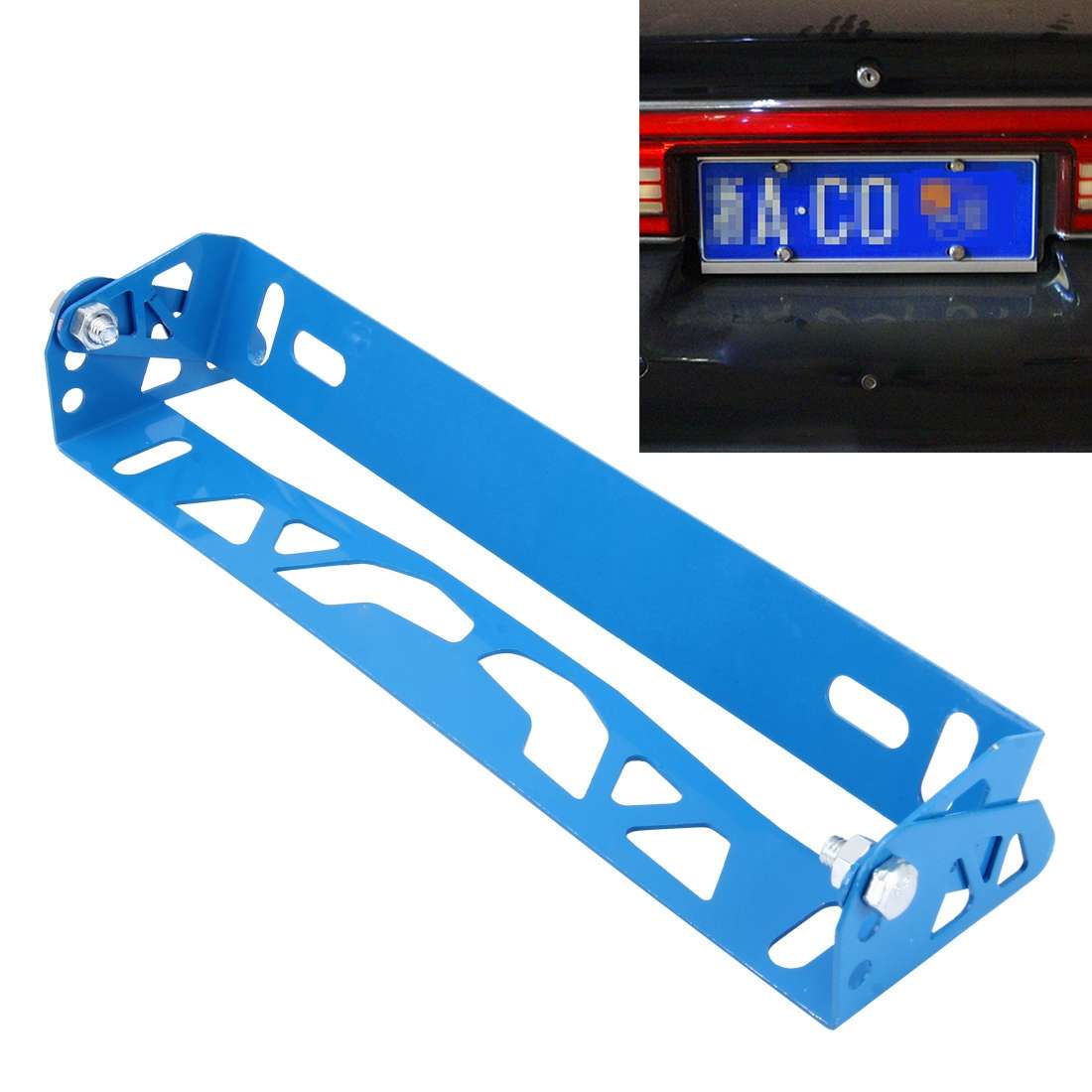Car Auto Universal Aluminum Alloy Modified License Plate Frame Holder(Black)