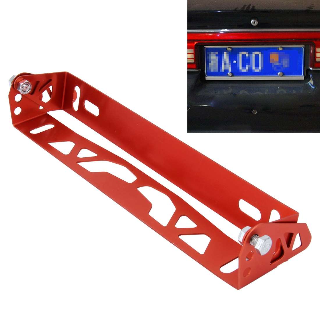 Car Auto Universal Aluminum Alloy Modified License Plate Frame Holder(Black)