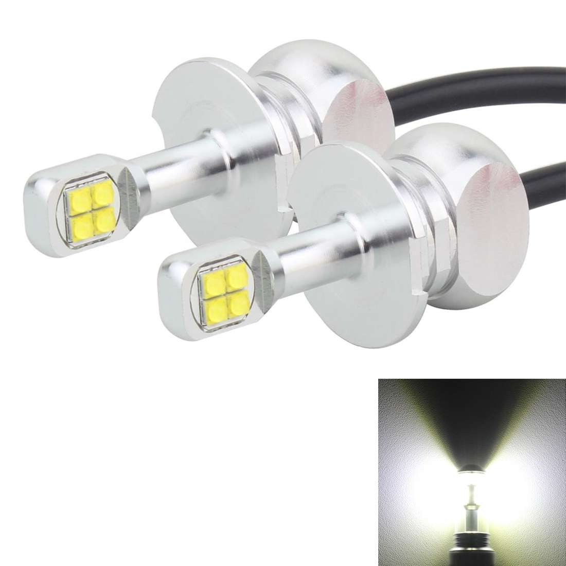 2 PCS H3 40W 800 LM 6000K 8 LEDs Car Fog Lights, DC 12V(White Light)