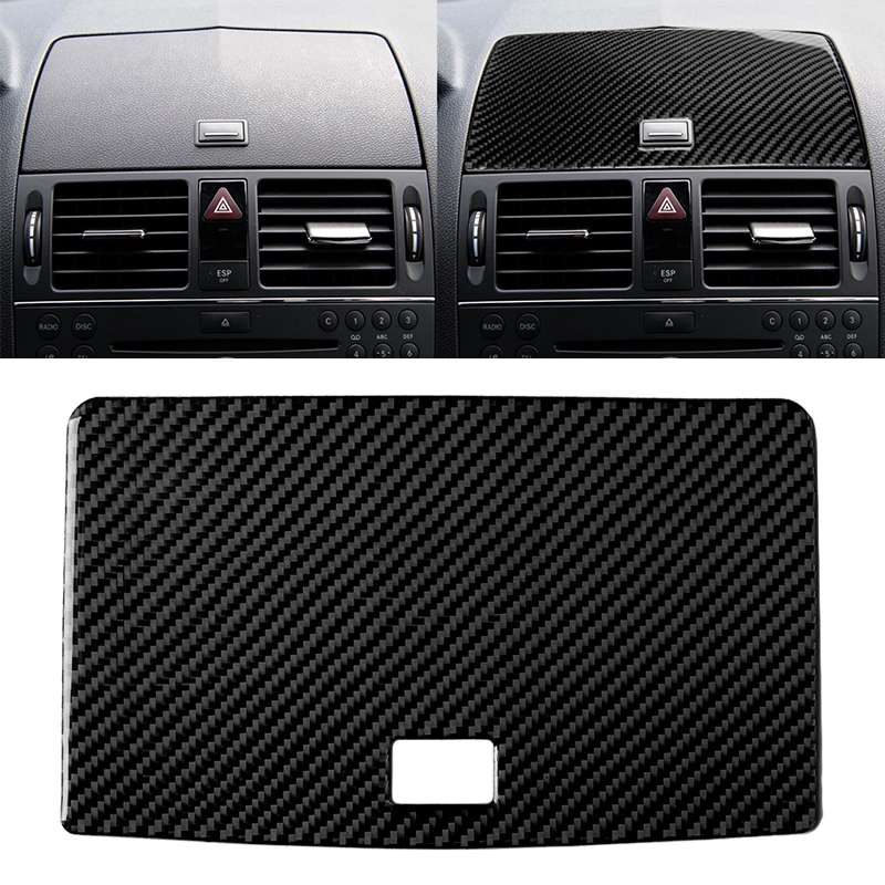 Car Carbon Fiber Console Navigation Panel Decorative Sticker for Mercedes-Benz W204 C Class 2007-...