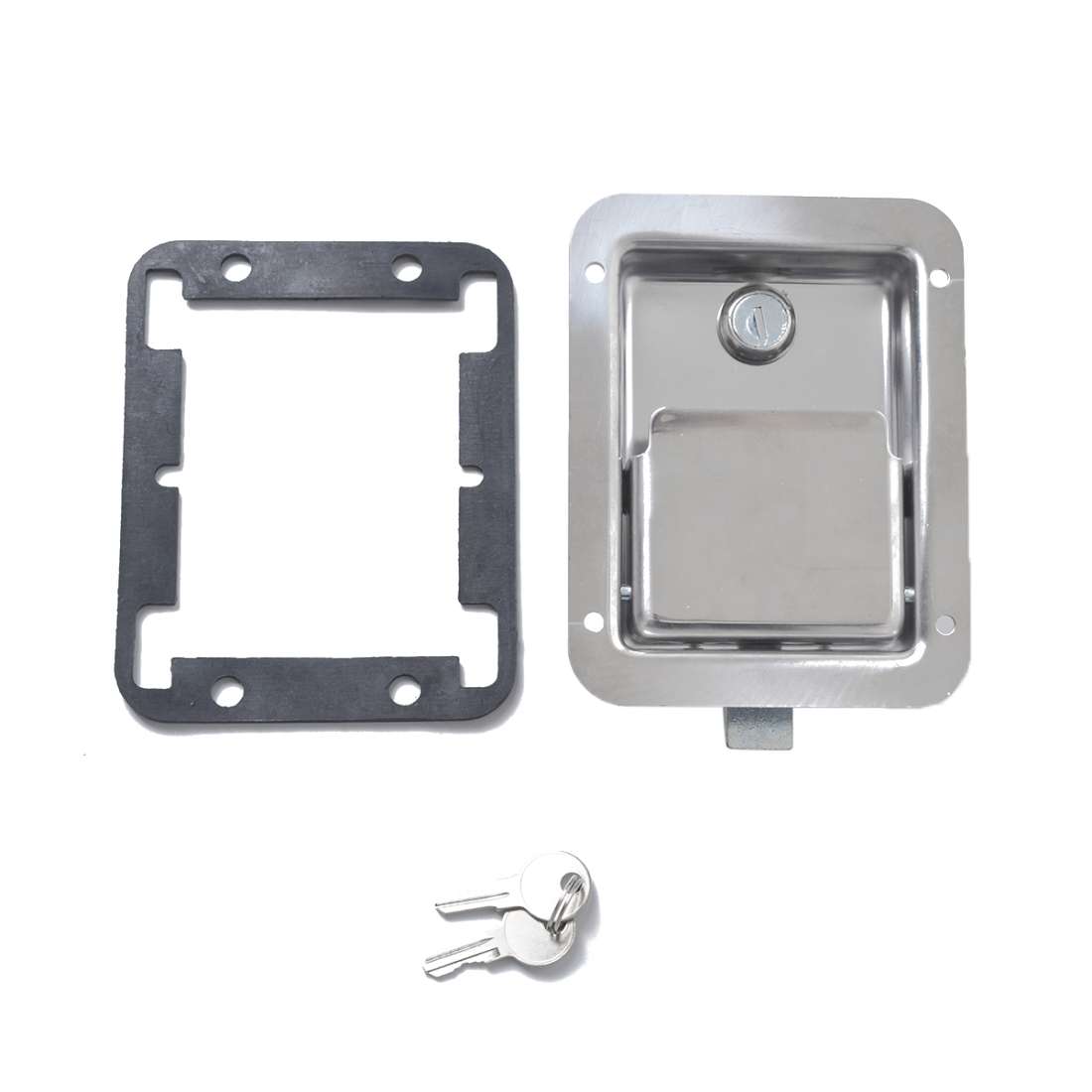 Stainless Steel Tool Box Lock Paddle Latch & Keys for Trailer / Yacht / Truck