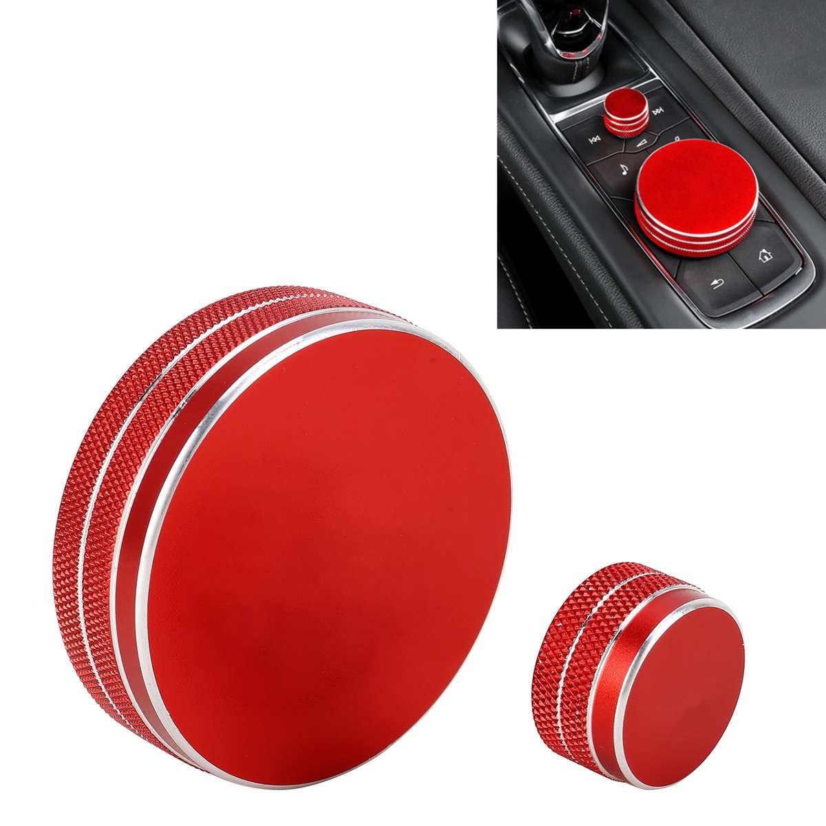 2 PCS Car Metal Central Control Knob Case for Cadillac (Black)