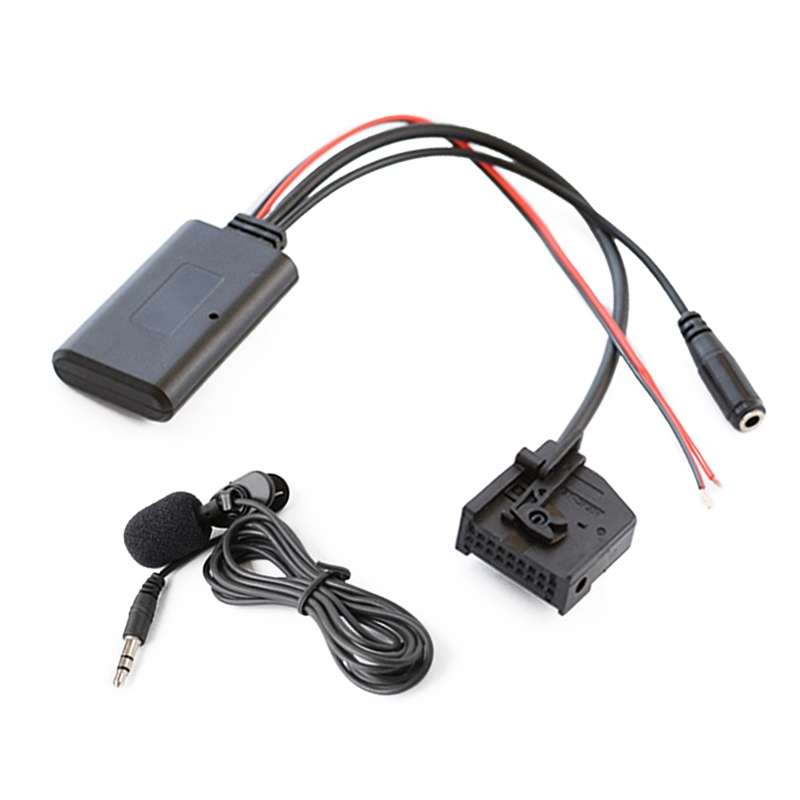 Car MFD2 RNS2 18PIN Bluetooth Music AUX Audio Cable + MIC for Audi / Volkswagen / Skoda