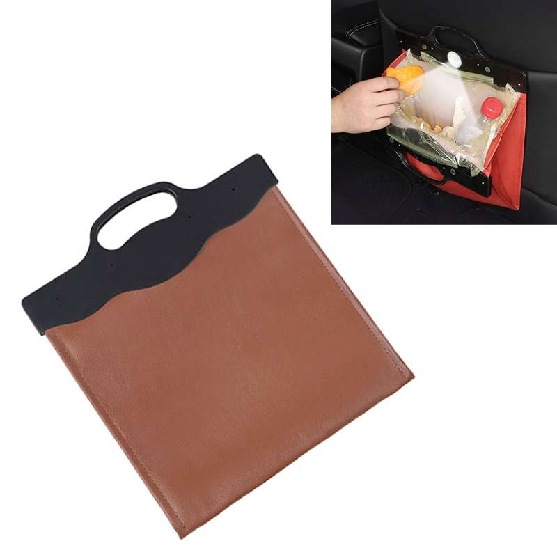 Car Multi-functional Hanging Front Trash Can with LED Light, 32 x 28cm (Black)