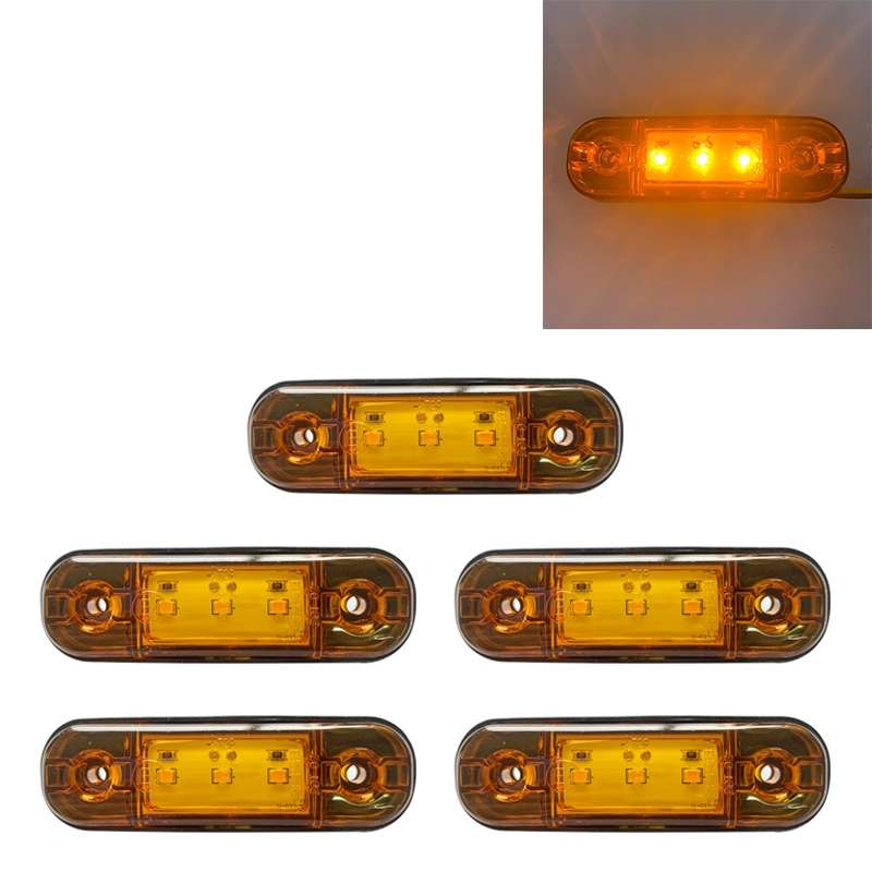 5 PCS MK-327 Car / Truck 3LEDs Side Marker Indicator Light Tail Light (Red Light)