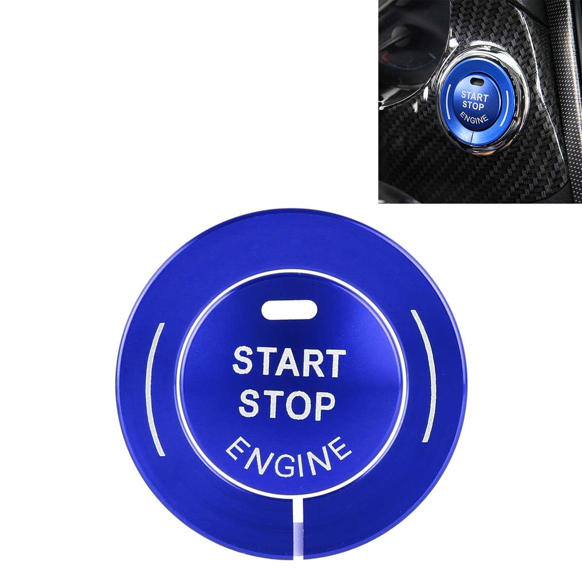 Car Engine Start Key Push Button Ring Trim Sticker for Infiniti (Black)