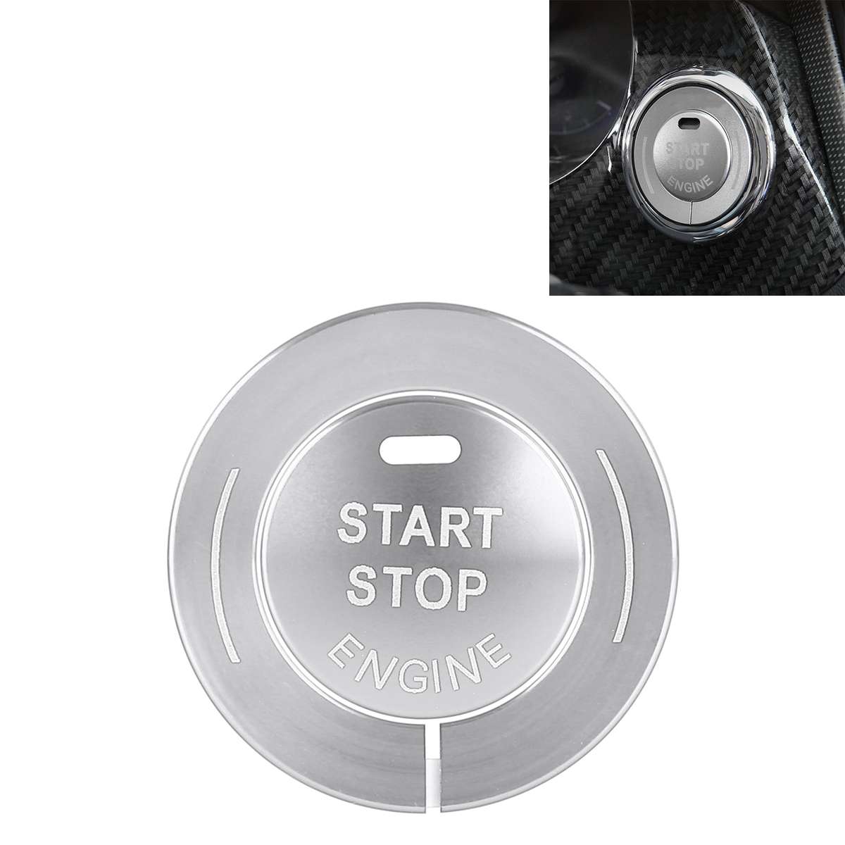 Car Engine Start Key Push Button Ring Trim Sticker for Infiniti (Black)