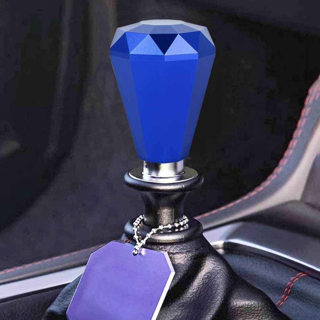 Universal Car Diamond Shape Metal Gear Shift Knob (Black)