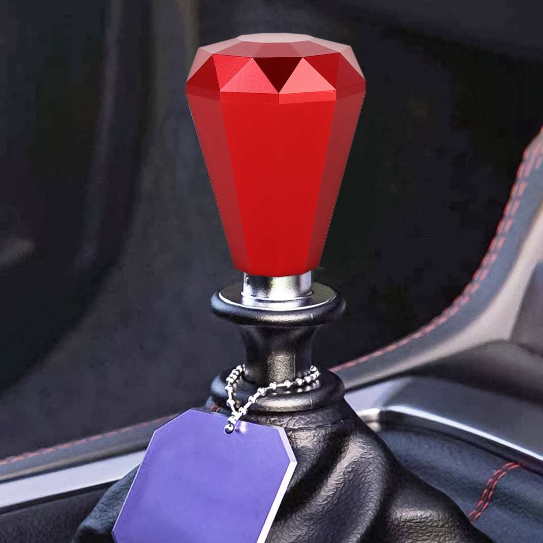 Universal Car Diamond Shape Metal Gear Shift Knob (Black)